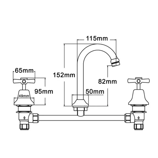 Basin Set with Curved Spout