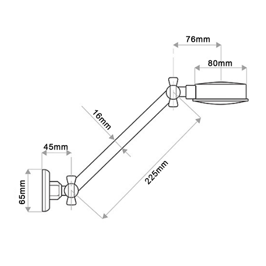 224mm CP All Directional Shower Arm and Rose