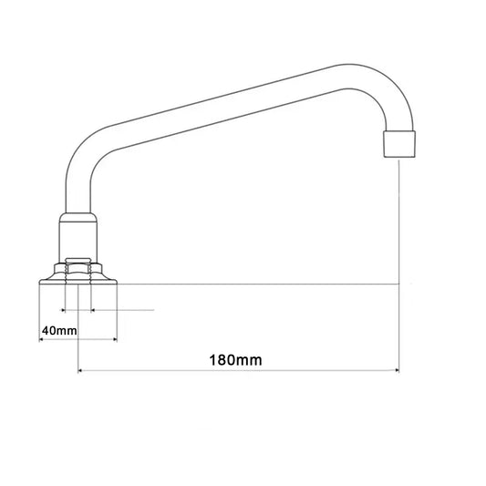 180mm CP Swivel Tube Hob Spout