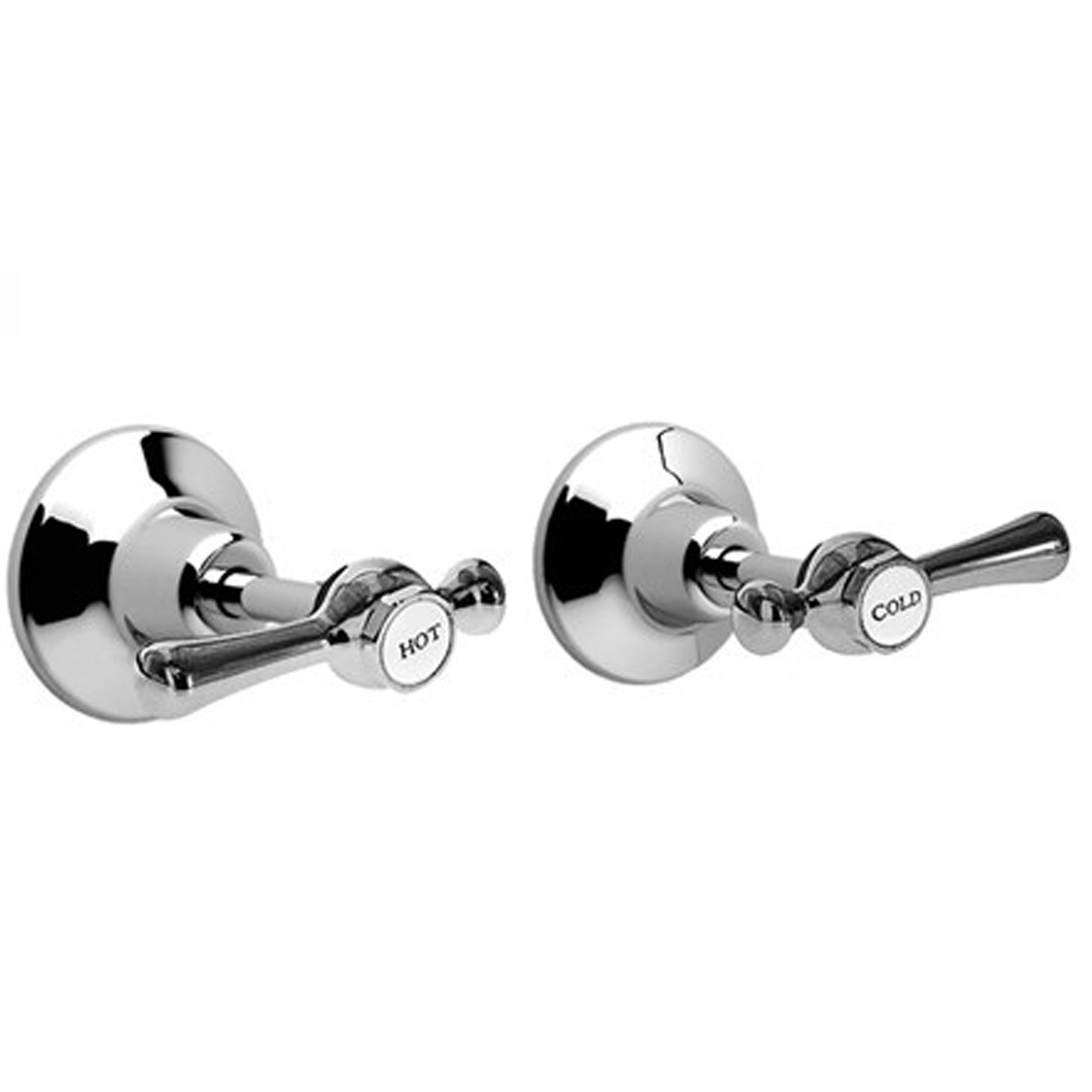 1/4 Turn Vandal Resistant Wall Top Assemblies with 65mm Lever Handles (Grub Screw) (Pair)