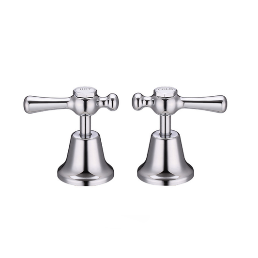 1/4 Turn Vandal Resistant Basin Top Assemblies with 65mm Lever Handles (Grub Screw) (Pair)